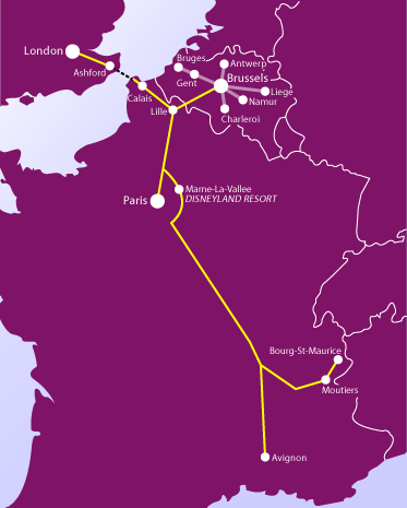 Eurostar Route Map